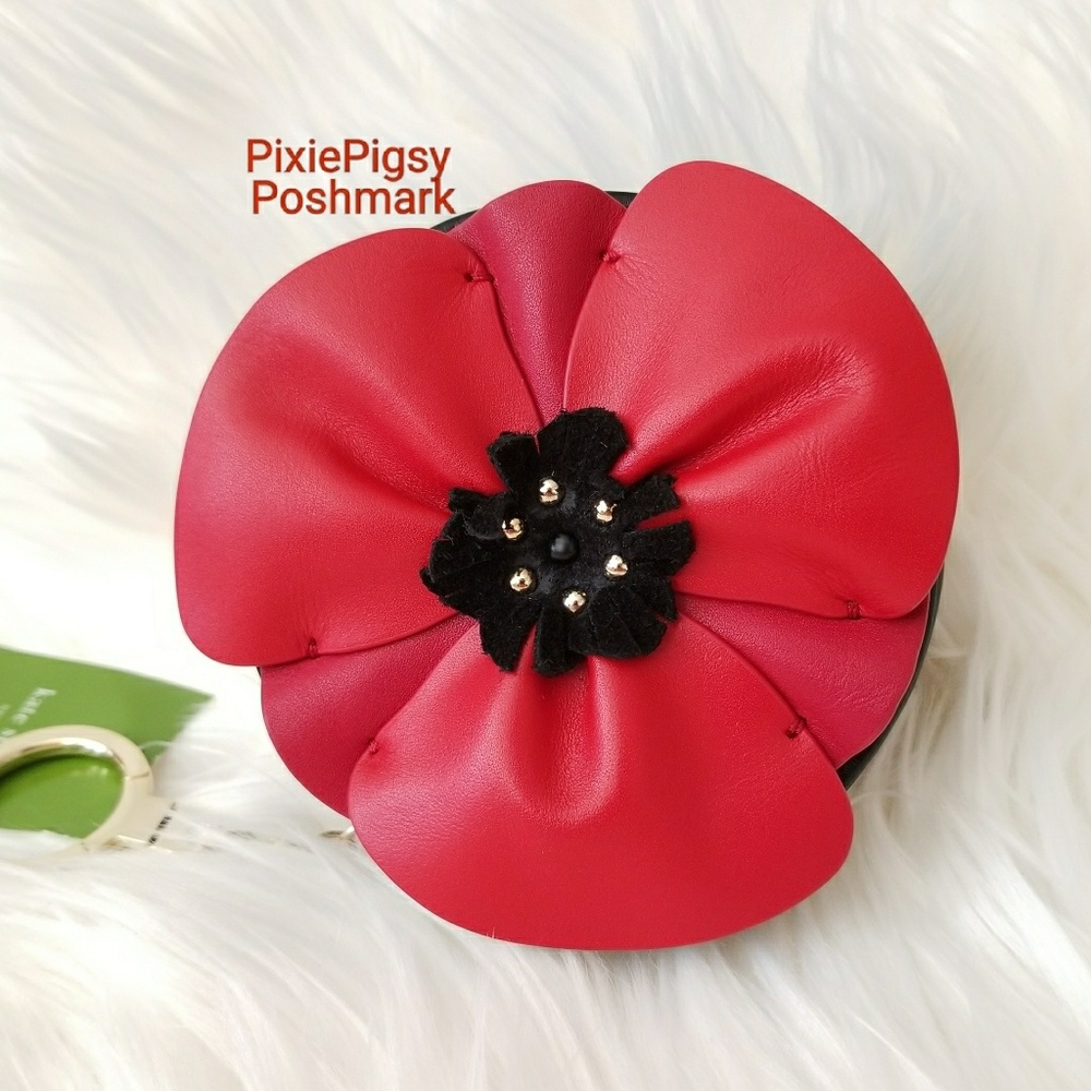 Kate Spade Poppy Coin Purse OOH LA LA Flower Key